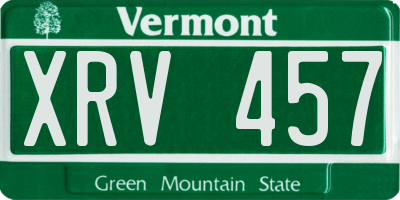 VT license plate XRV457