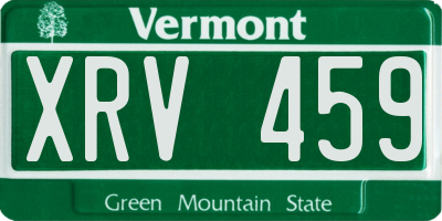 VT license plate XRV459