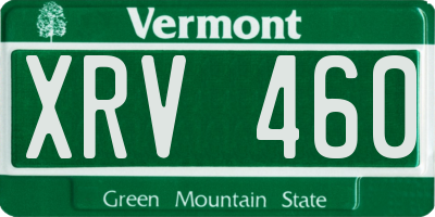 VT license plate XRV460