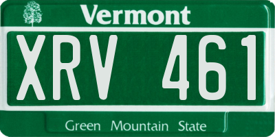 VT license plate XRV461