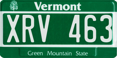 VT license plate XRV463