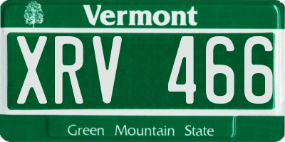 VT license plate XRV466
