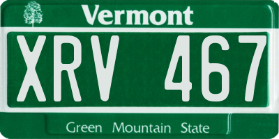 VT license plate XRV467