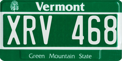 VT license plate XRV468