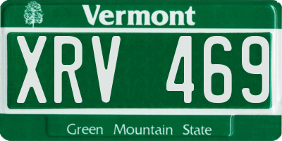 VT license plate XRV469