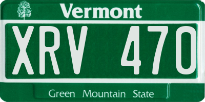 VT license plate XRV470