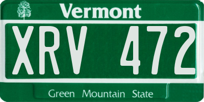 VT license plate XRV472