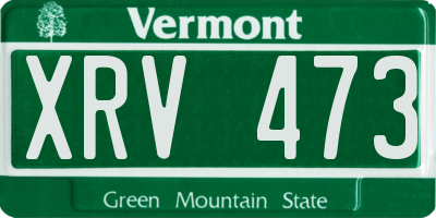 VT license plate XRV473