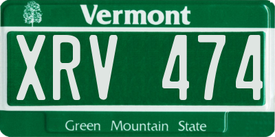 VT license plate XRV474