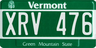 VT license plate XRV476