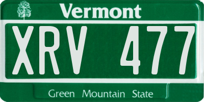 VT license plate XRV477