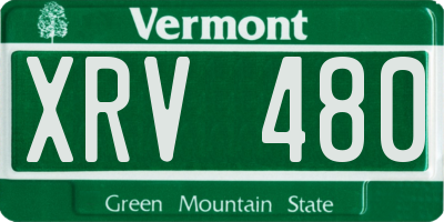 VT license plate XRV480
