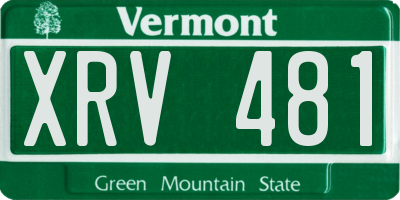 VT license plate XRV481