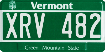 VT license plate XRV482