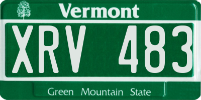 VT license plate XRV483