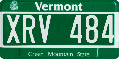 VT license plate XRV484