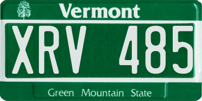 VT license plate XRV485