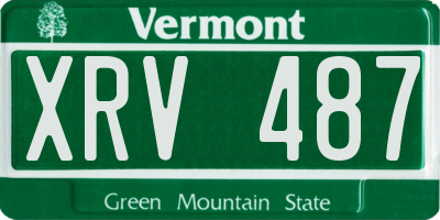 VT license plate XRV487