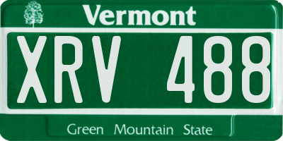 VT license plate XRV488