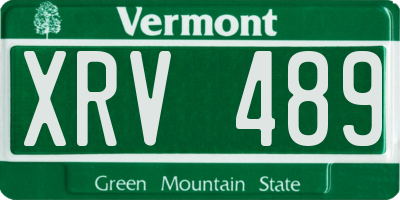 VT license plate XRV489