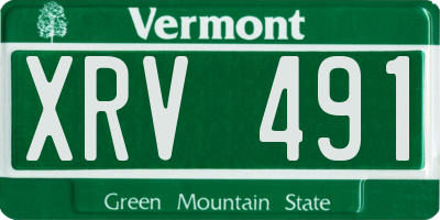 VT license plate XRV491