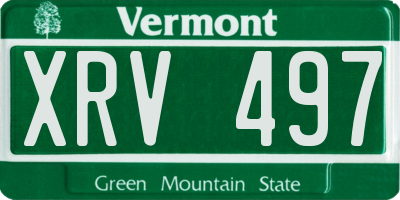 VT license plate XRV497