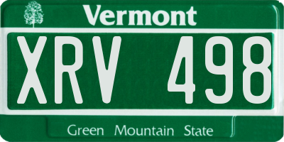 VT license plate XRV498