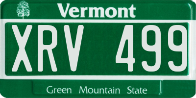 VT license plate XRV499