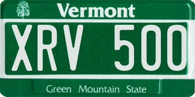 VT license plate XRV500