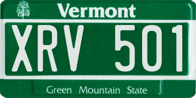 VT license plate XRV501