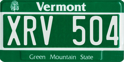 VT license plate XRV504