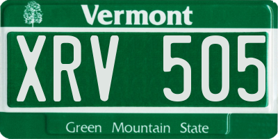VT license plate XRV505