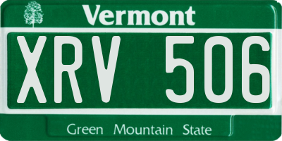VT license plate XRV506