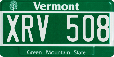 VT license plate XRV508