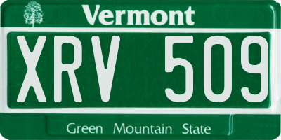 VT license plate XRV509
