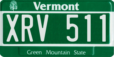 VT license plate XRV511