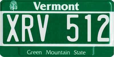 VT license plate XRV512