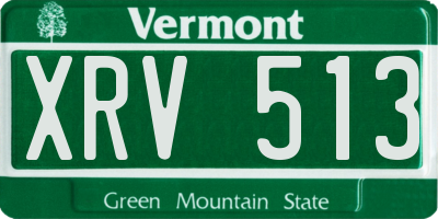 VT license plate XRV513