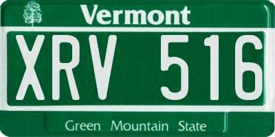 VT license plate XRV516