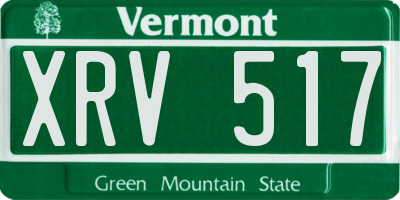 VT license plate XRV517