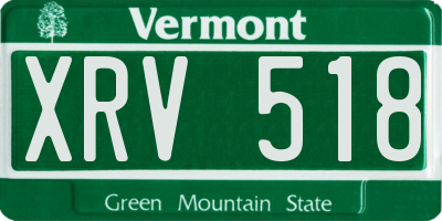 VT license plate XRV518