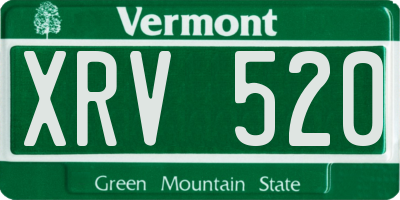 VT license plate XRV520