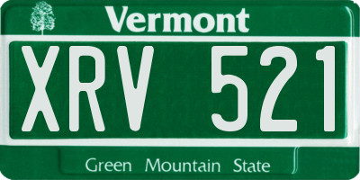 VT license plate XRV521