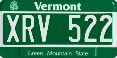 VT license plate XRV522