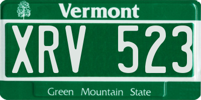 VT license plate XRV523