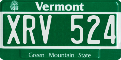 VT license plate XRV524