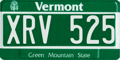VT license plate XRV525