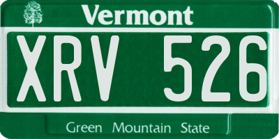 VT license plate XRV526