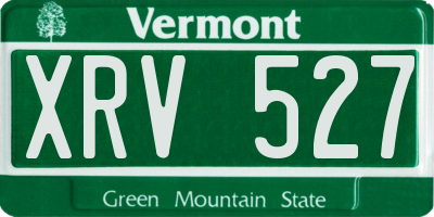 VT license plate XRV527