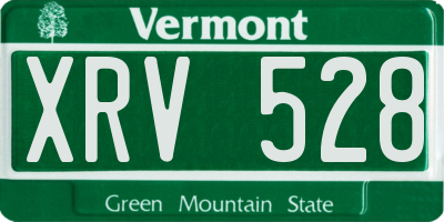 VT license plate XRV528